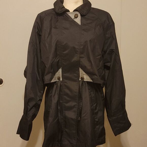 Fleet Street Womens Rain Jacket black  Microfiber size small. - Picture 1 of 12